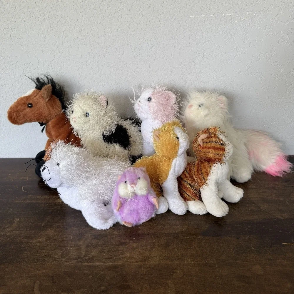 Vintage Webkinz Plush Lot of 8 Ganz Stuffed Animals Cats Horse Seal No Codes